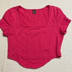 Shein Hot Pink Crop EUC Size S